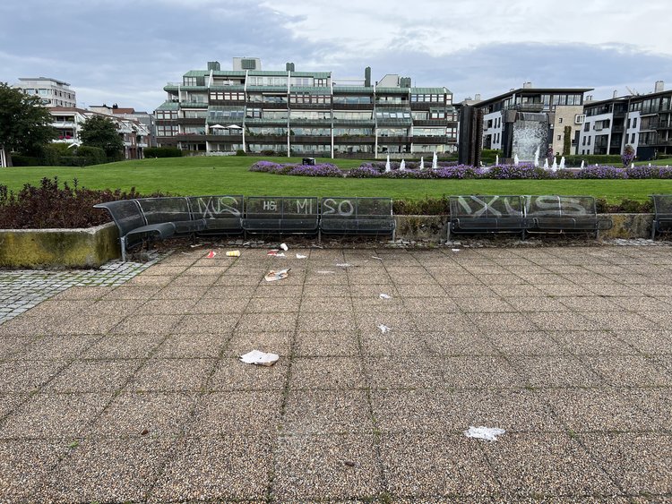 Søppel på bakken ved Nupen-parken